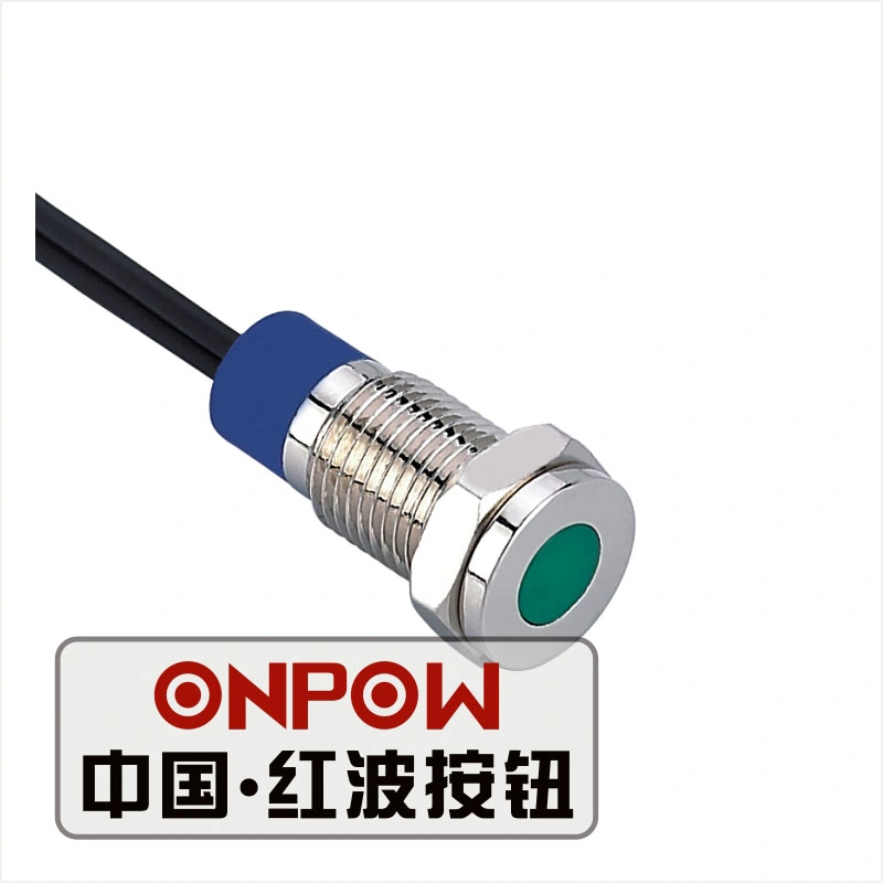 Onpow Indicator Signal Light 8mm with RGB LED/Wire Leading (GQ8T-D-Y-41RGB-6V-N)