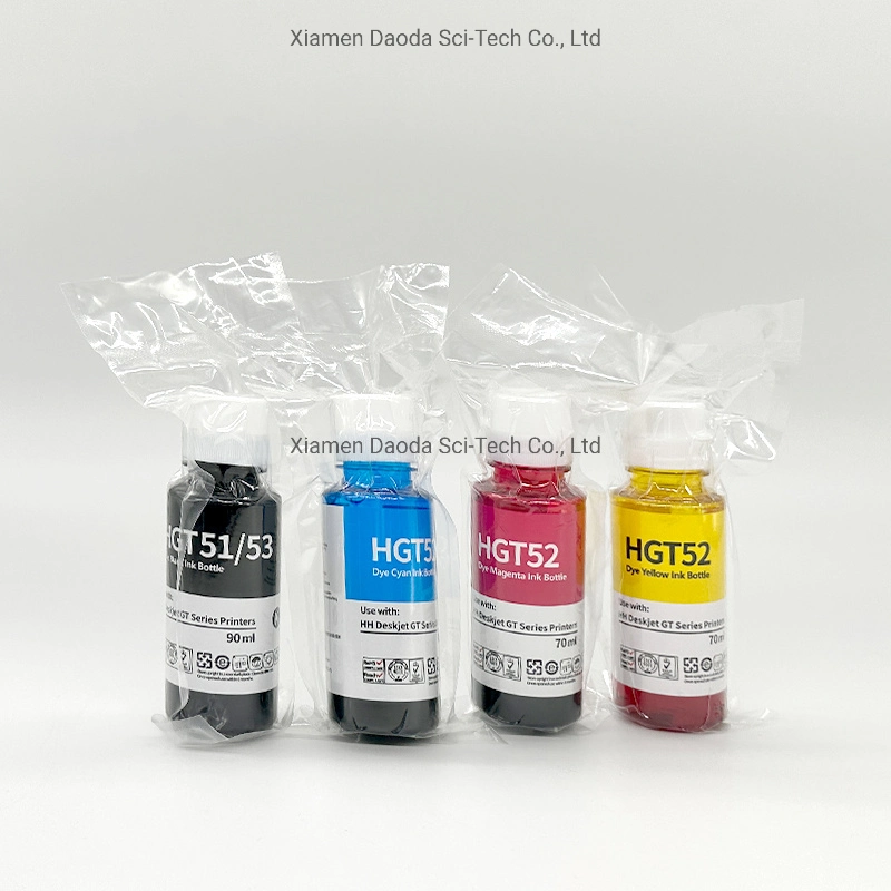 Premium HP Gt51/53,Gt52, Gt-51/53,Gt-52,Gt53,Gt-53,Gt53XL,Gt-53XL Compatible Color Bulk Water Based Bottle Refill Ink for HP Deskjet 5810,5820 Inkjet Printer