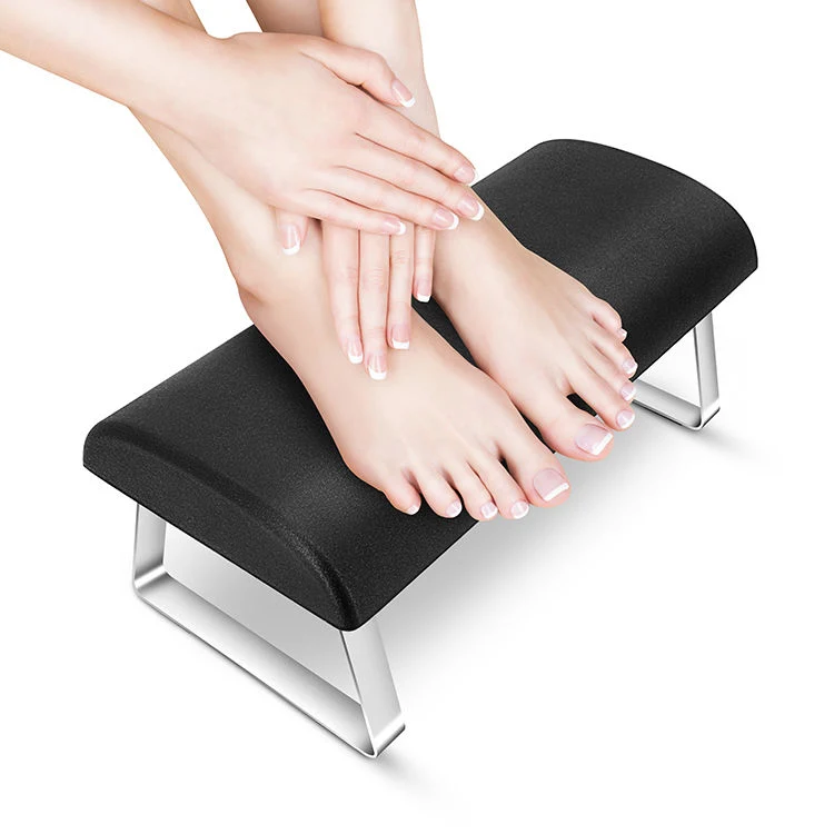 Big PU Feet Rest Stand Pillow for Pedicure Manicure Foot Hands Rest with Anti-Slip Leg