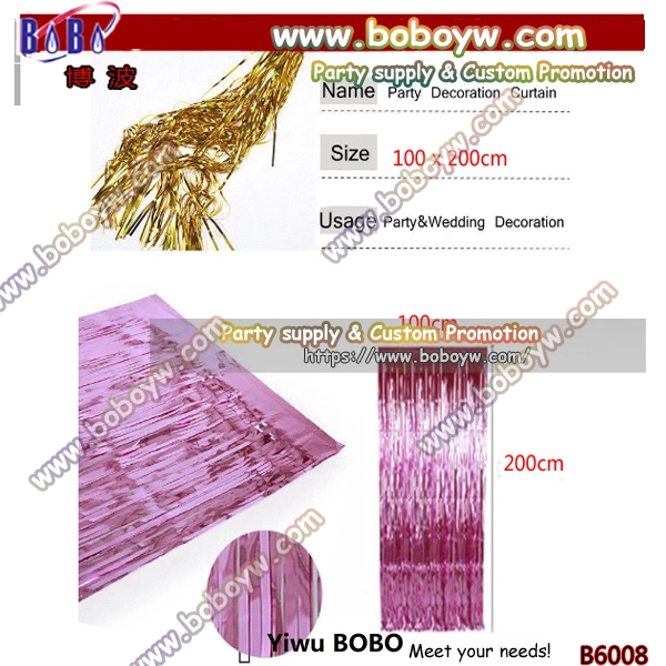 Party Decoration Metallic Foil Gold Curtain Background Foil Rain Curtain Wedding Decoration (B6008)