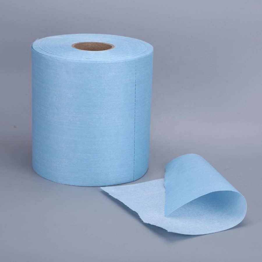 Woodpuld Polyester Spunlace Nonwoven pour chiffon absorbant l'huile pour lingettes industrielles.