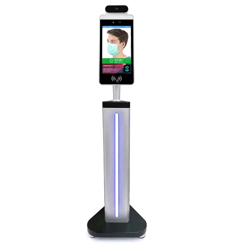 8 pulgadas de pantalla LCD Termómetro de reconocimiento facial del sistema de control de acceso a Terminal de medición de temperatura del cuerpo