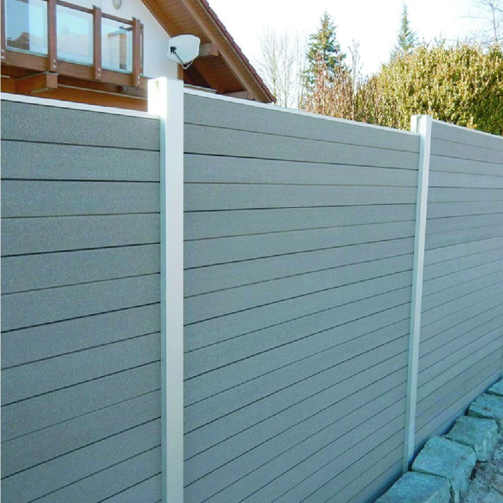 1.8*1.8m 3D Embossing Water Proof Anti-UV Eco-Friendly Board Aluminum WPC Post with Wood Grain Outdoor WPC Fence Panels