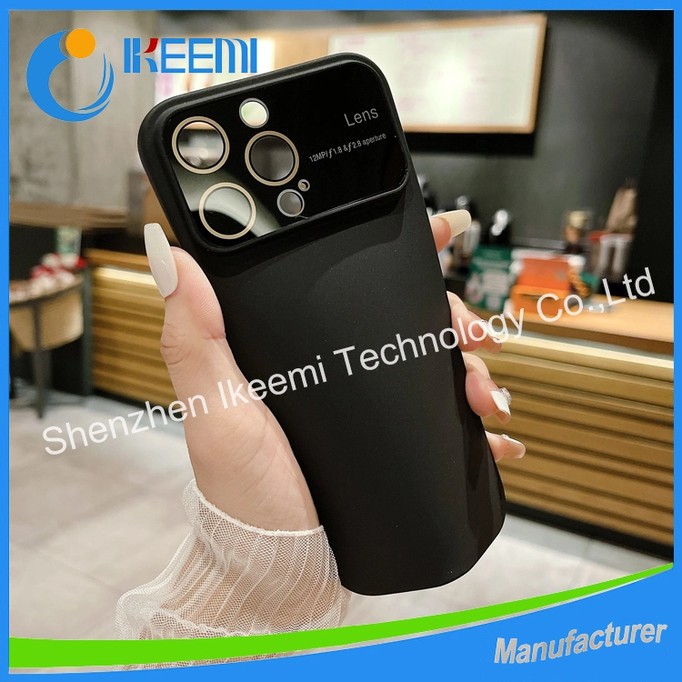 Popular Big Window Suitable for iPhone 14promax Silicone Phone Case Comes with Lens Film Solid iPhone Anti Drop Case