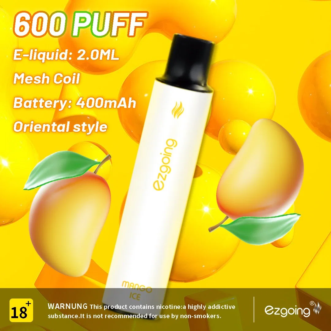 Ezgoing Hot Vender 600 Puffs VAPE desechable E-Cigarette Reino Unido