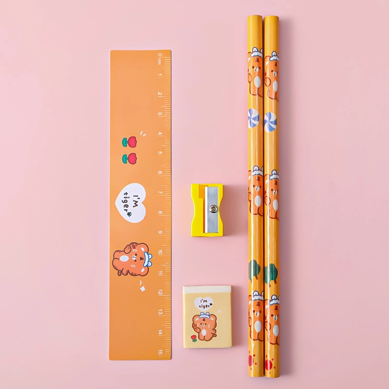 Cute Cartoon Pencil Set Student Five-Piece Set Kids School Stationery Set for Children Gift