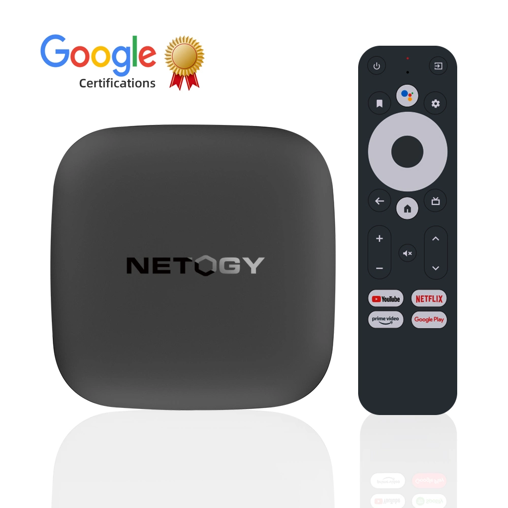 Caixa de televisão Global original 4K Android Hdr 11 HD 2GB, 16GB Google WiFi Netflix Set Top Box de IPTV Netogy Media Player