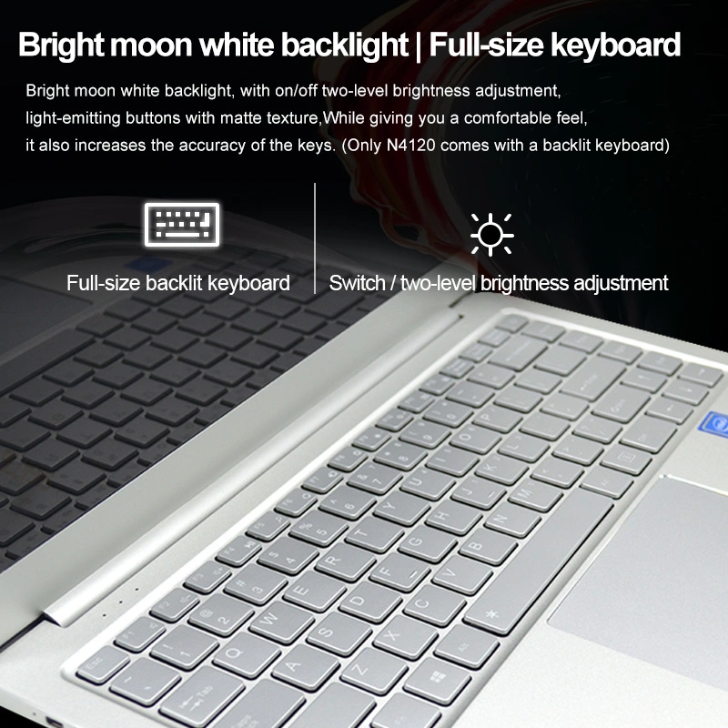 Wholesale/Supplier Laptops N4120 14 Inch Win10 128GB Backlit Keyboard Notebook Laptop Computer for Office