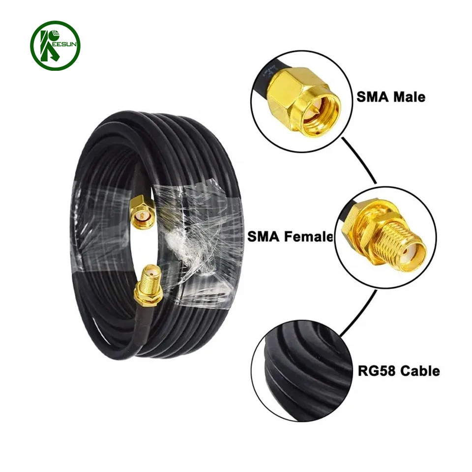 Low Loss 2m 5FT 10m STP SMA Male to SMA Female Connector Coax Coaxial Extension Antenna GSM Splitter Rg58 Cable