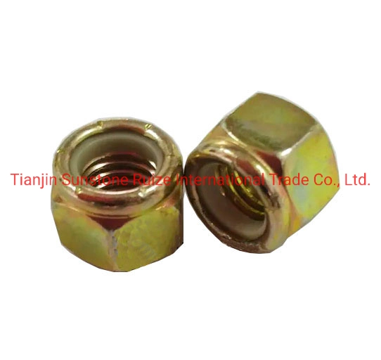 DIN985 Yellow Zinc Plated Hexagon Nylon Insert Lock Nut M5