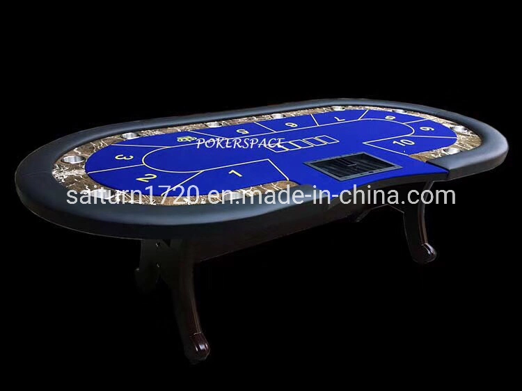 Custom Poker Table with Real Wooden Leg with Dealer Spot