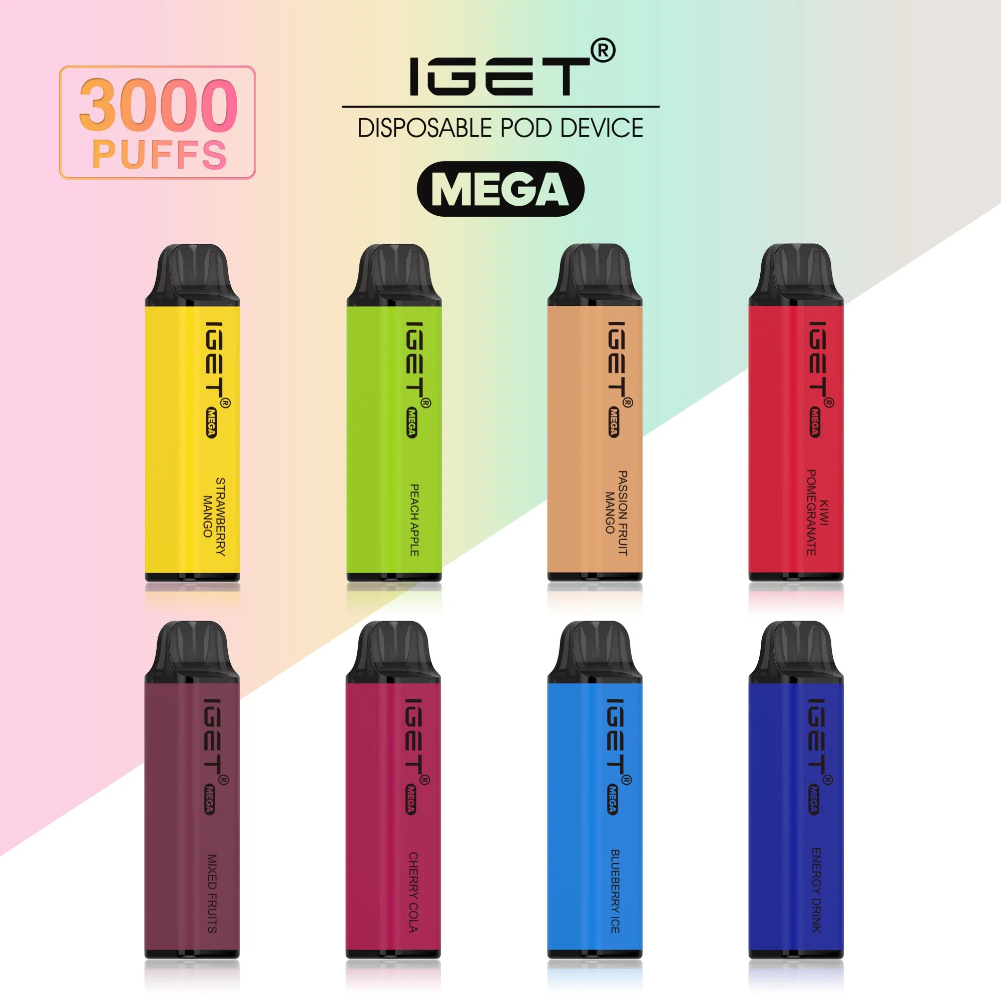 Iget Mega 3000 Puffs E к прикуривателю испаритель Smok Pod дым сочные фрукты жидкости