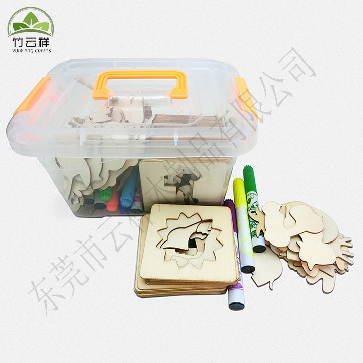 Beautiful Wooden Children's Family Educational Toy Graffiti Template