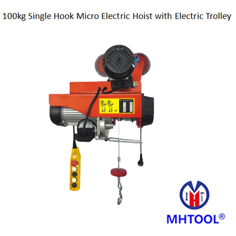 100kg Wire Rope Mini Electric Hoist with Electric Trolley for Lifting Equipment