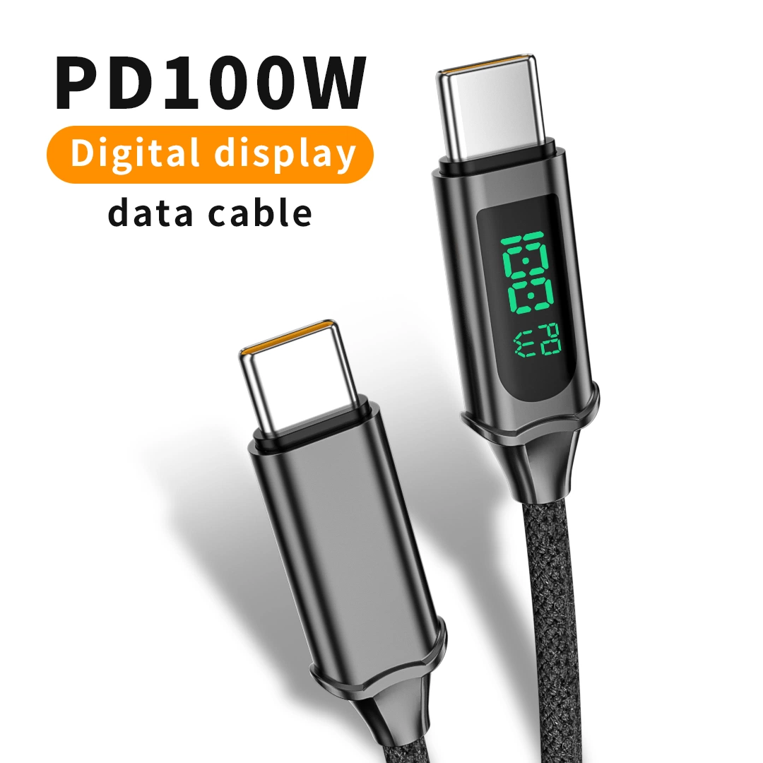 pantalla digital de 100W C USB a USB Cable de tipo C Usbc Pd la carga rápida cable cargador USB-C 5Typec 2m de cable para el MacBook Samsung Xiaomi poco