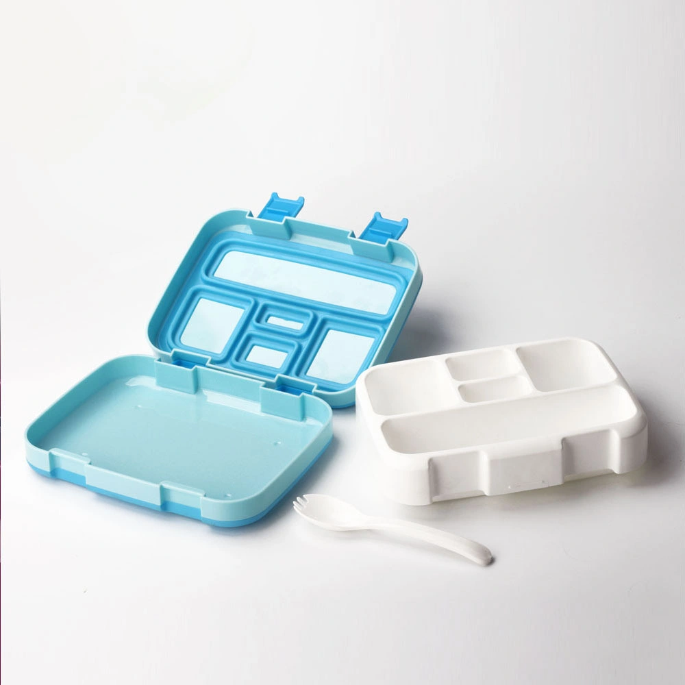 Venta caliente cinco compartimentos Lunch Box 800ml estudiantes Leak-Proof Bento Box