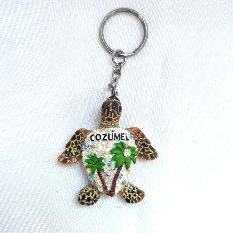 Venta al por mayor recuerdo de viaje Keyring Beach Sand resina Souvenir llavero