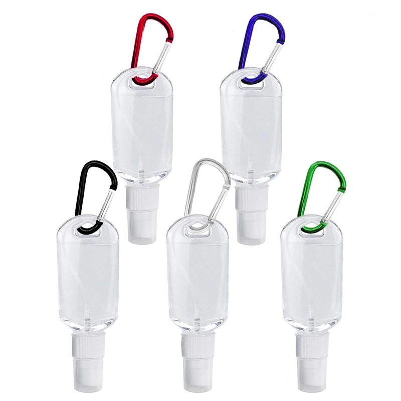 30ml 50ml Plastic Refill Hand Sanitizer Bottles with Key Chain