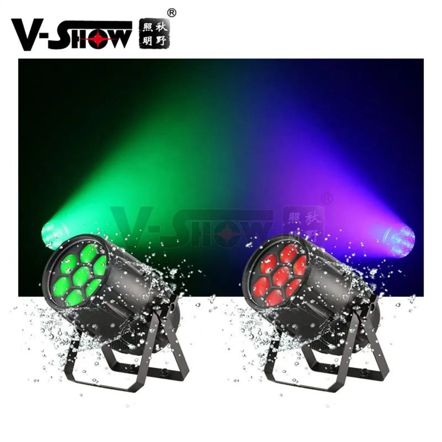 V-Show Oudoor 7pcs 40W RGBW 4 en 1 LED DMX LED PAR Light para DJ disco Stage PAR Lighting