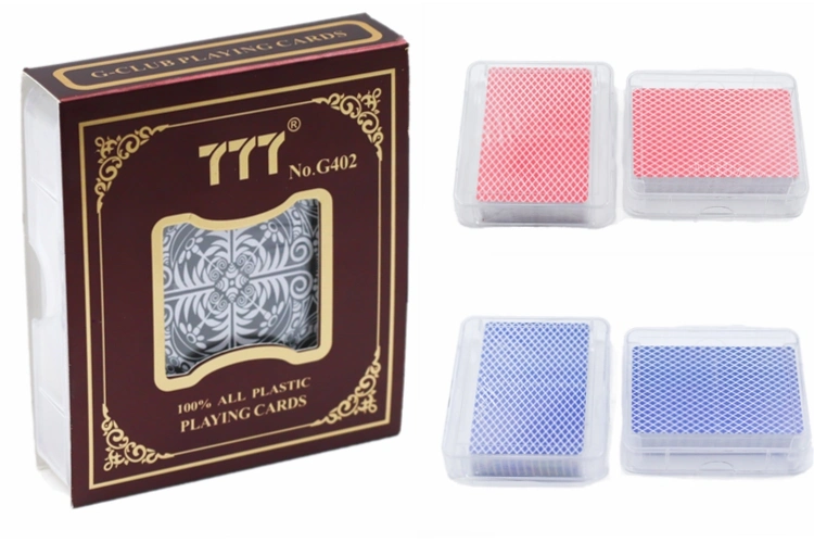 High-End Quality No. 777 Plastic Playing Cards with Plastic Box and Case