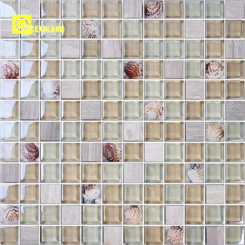 New Design Yellow Crystal Mosaic Patterns Tile