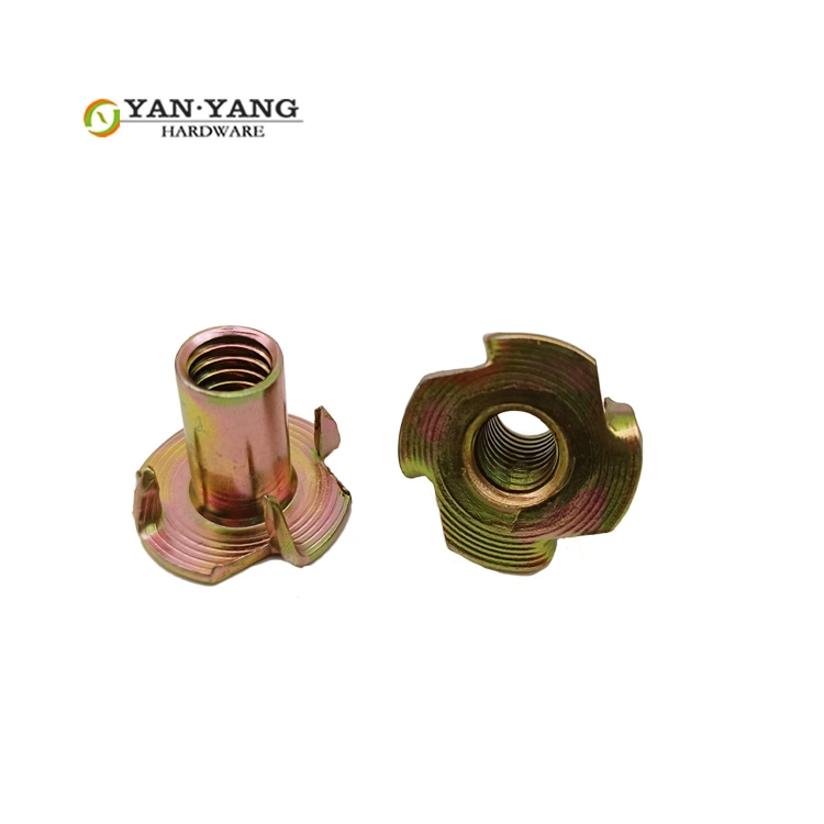 Yanyang M6 4 Prong Tee Nut for Carbon Steel Zinc Plated Cold Forged