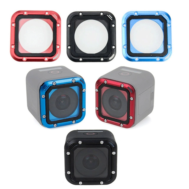 Made in China CNC Machining Parts Custom Gopro Hero 4 Session Accessories Aluminum Alloy Lens Case Glass Lenses Sports Camcorder Cases