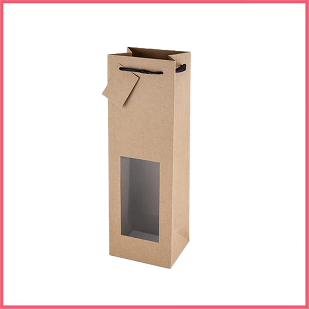 China Printed Paper Brown Kraft Wine Bag Manufacturer