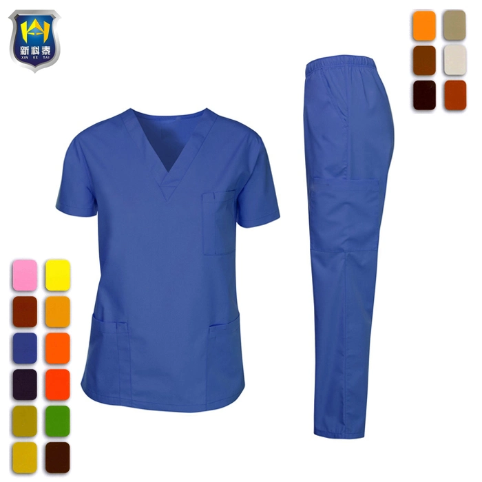 Vente en gros Custom femmes vêtements de mode tissu extensible V cou uniformes Gommages médicaux