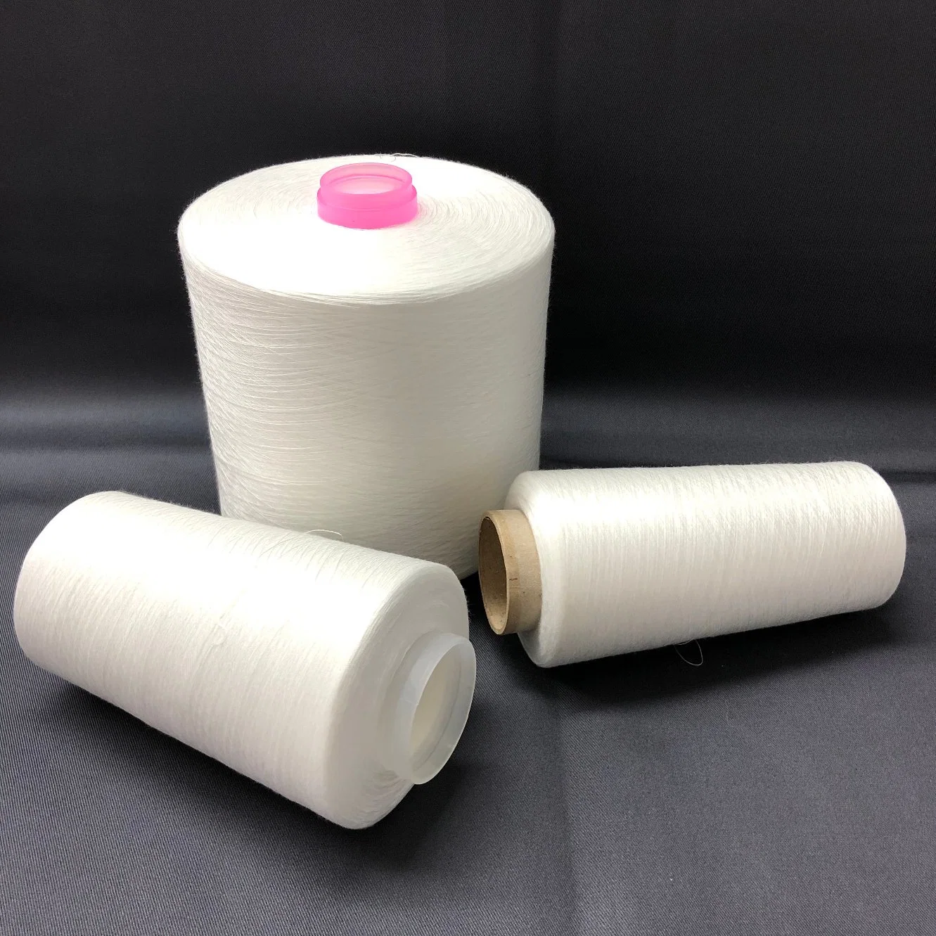 High Strength Poly Poly Core Yarn Raw White Filament Sewing Thread 38s/2/3