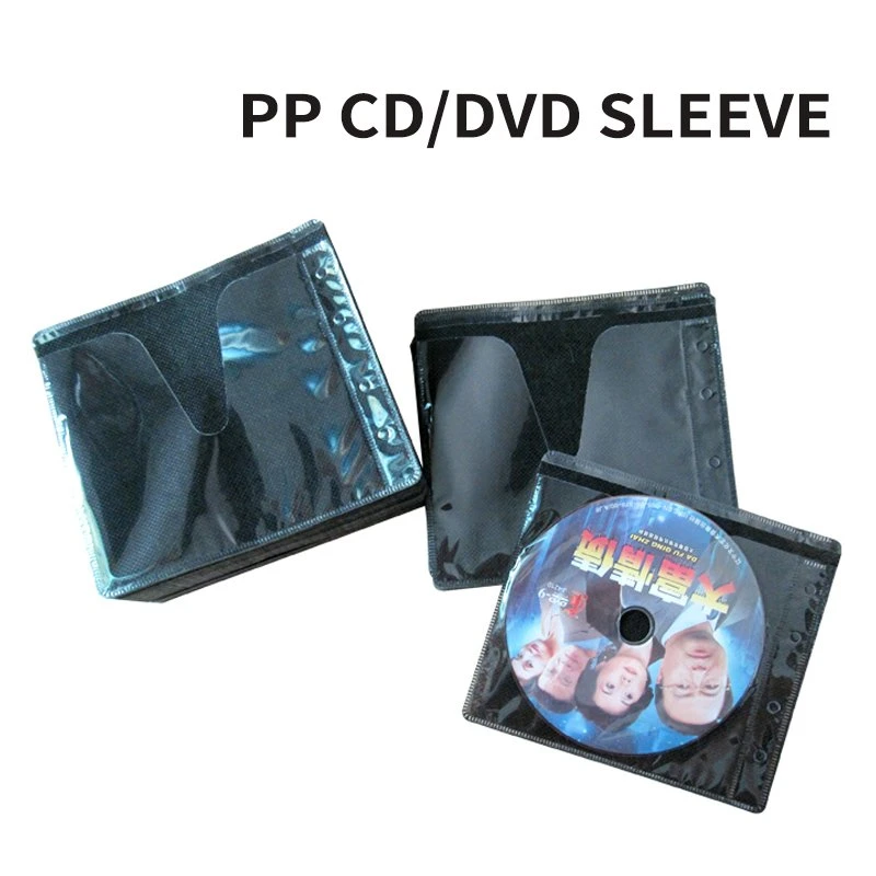 PP DVD Case PP CD 2 Side Sleeve Non-Woven Transparent CD Bag