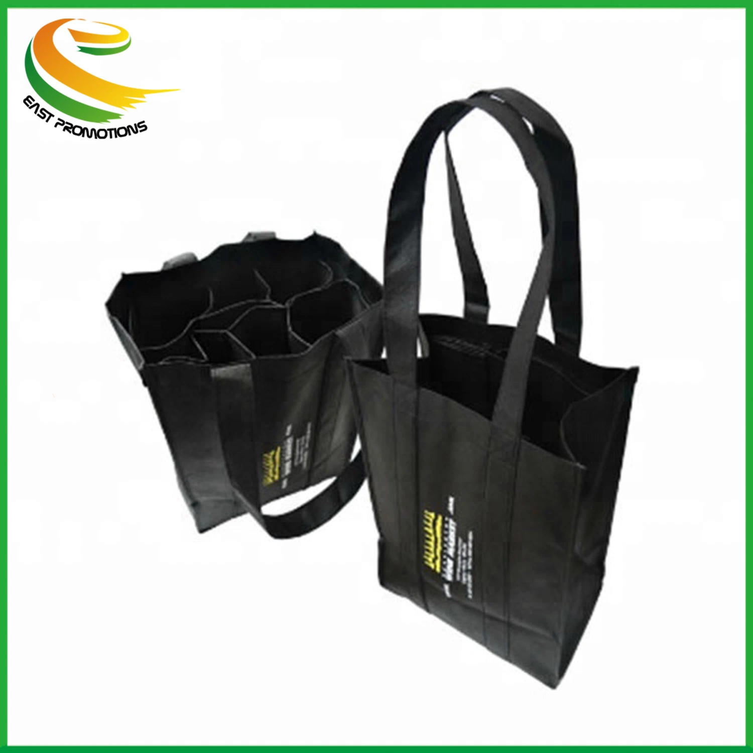 Custom Reusable 6 Bottle Non-Woven Wine Tote Shopping Bag for Beer Packing