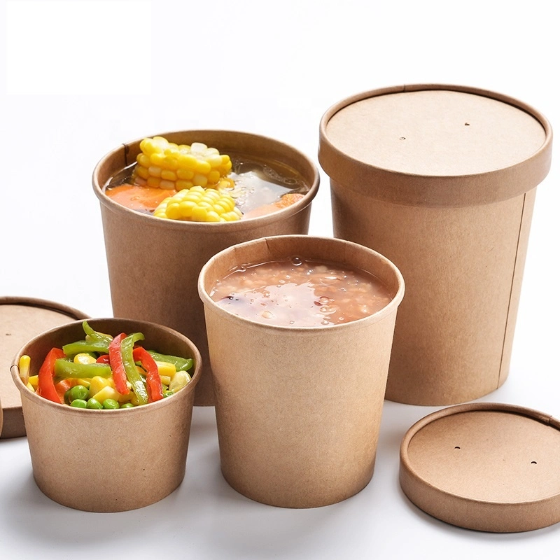 Profesionales de la fabricación de papel Compostable China Bowl con compartimento PLA Contenedor de café de recubrimiento de vasos de papel