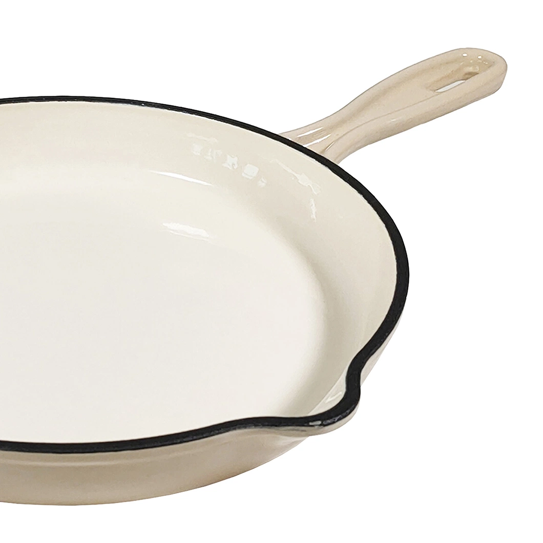 25.5 cm Francia superficial Sartén sartén redonda de cocina utensilios de hierro fundido esmaltado Crepe Pan