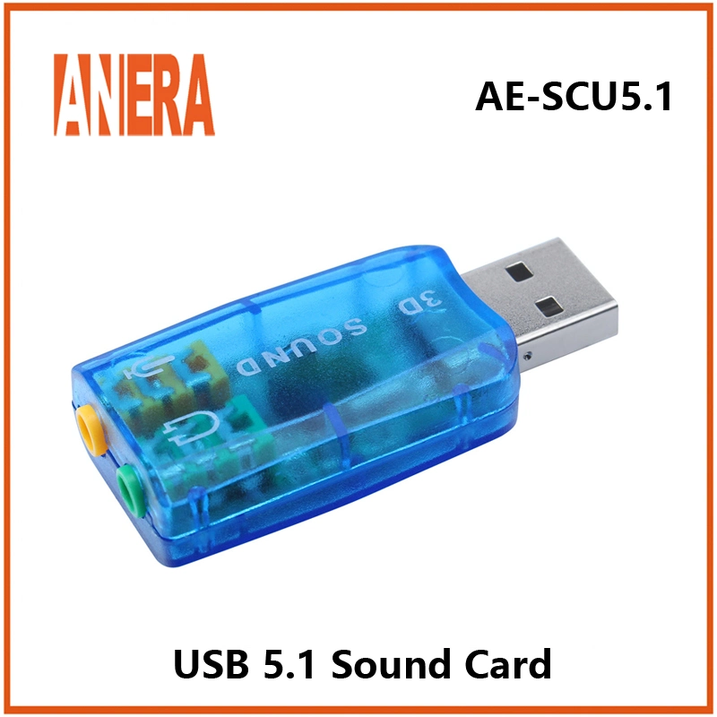 Comercio Mayorista/Proveedor barata Tarjeta de sonido USB Adaptador de tarjeta de audio de 5.1 canales con tarjeta de sonido Micrófono