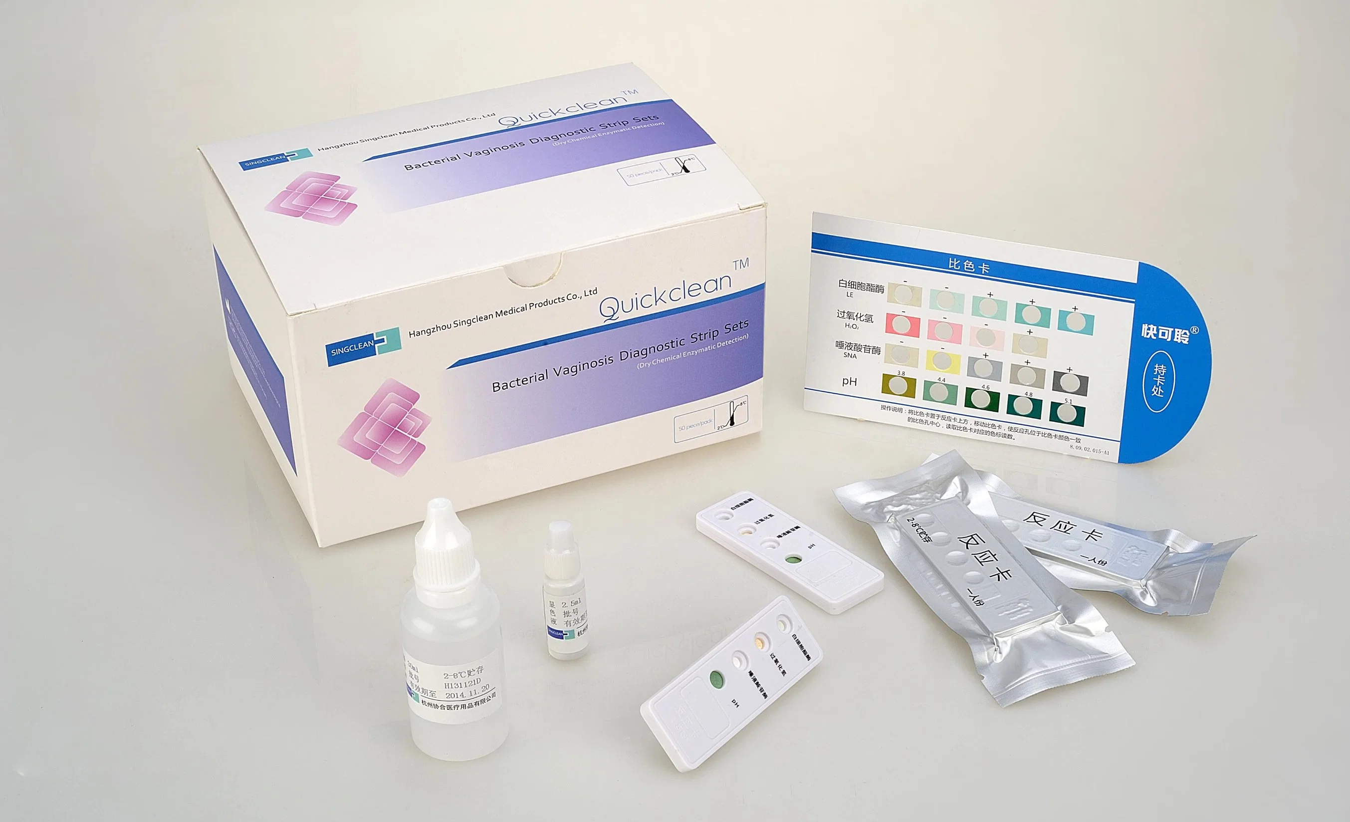 Singclean resultados rápidos Resultado temprano reacción enzimática química seca BV Kits de pruebas de vaginitis para enfermedades de transmisión sexual