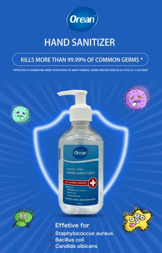 Powerful Factory 20 Years OEM Kill 99.999% Germs 250ml Hand Sanitizer Gel