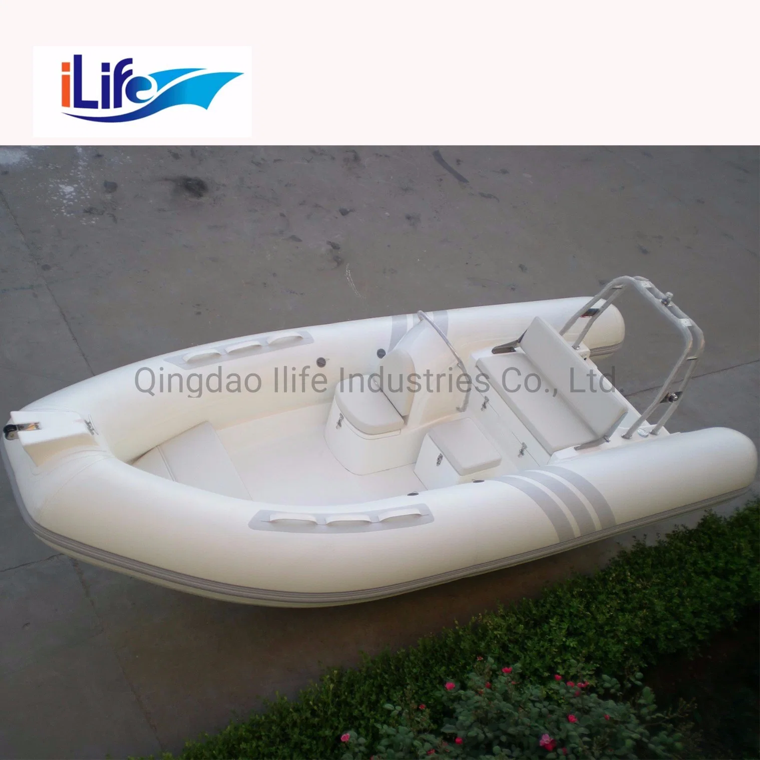 Ilife 4.8m Rescue PVC/Hypalon Rigid Hull Firberglass Inflatable Rubber Fishing Sport FRP Boat with Center Console for 8 Persons