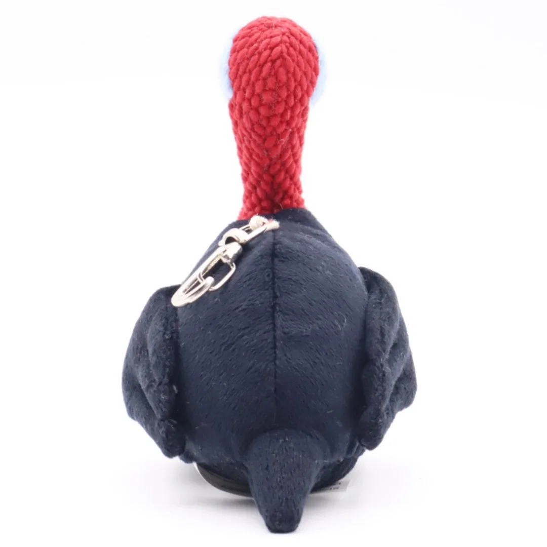 Custom Plush Toys Animal Black Thanksgiving Stuffing Wild Turkey Birds Keychain Key Ring for Bag 12cm Soft Stuffed Key Chain Key Clip