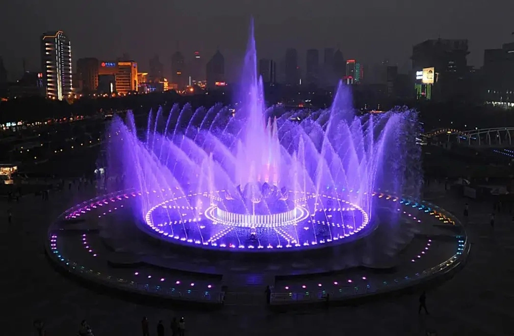 Professionelle Custom große quadratische Landschaft Musik Brunnen mit Licht