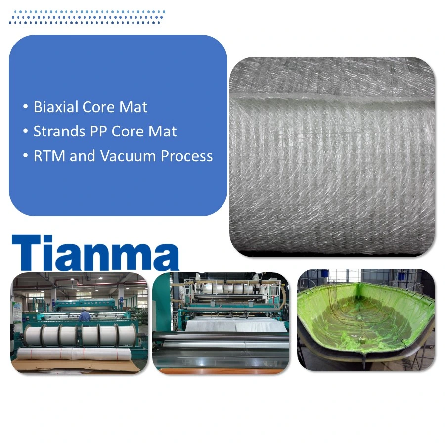 Fiberglass Sandwich Core Mat for Vacuum Infusion Process.