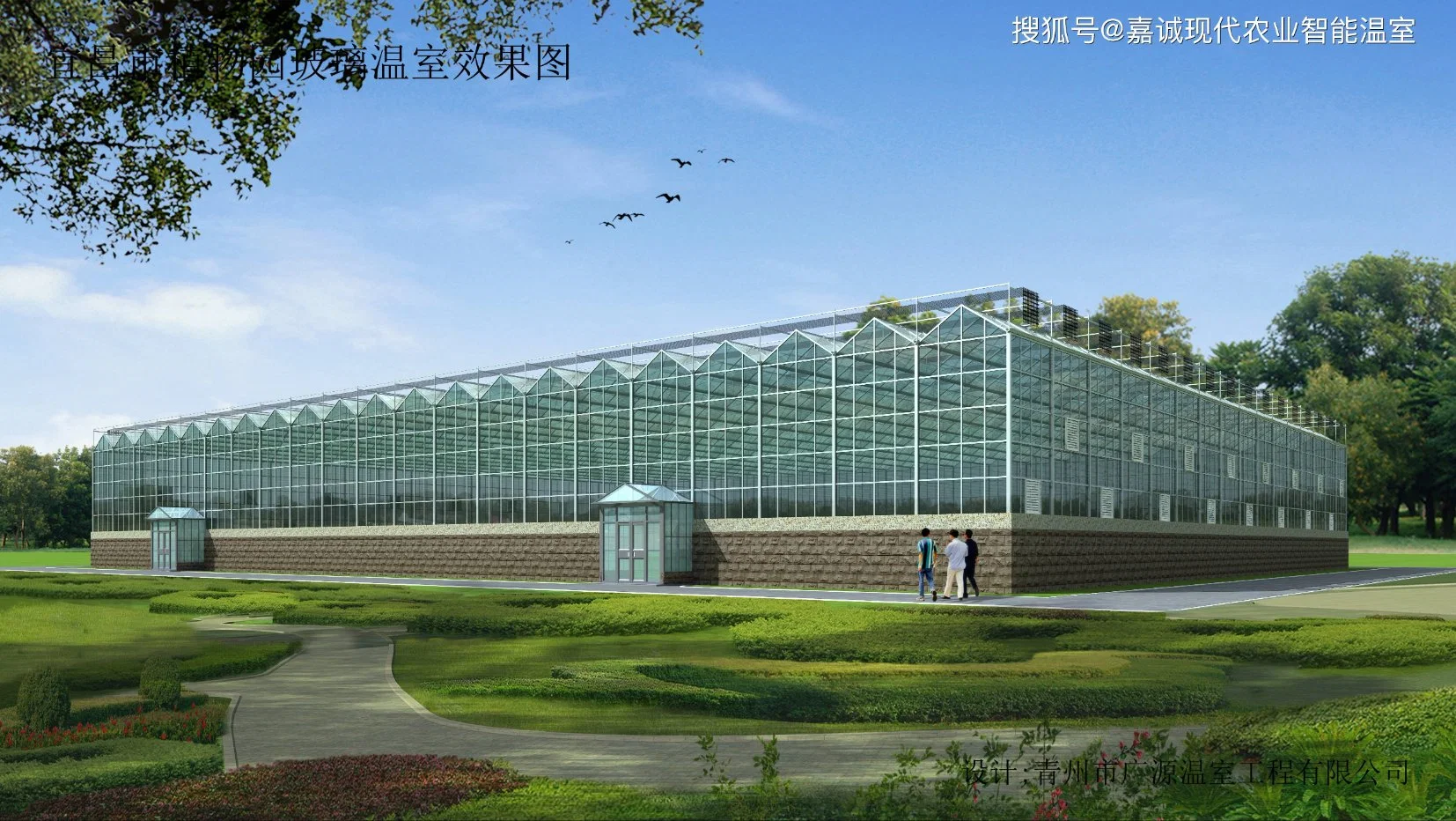 Single Layer Glass Greenhouse Galvanized Frame with Cooling/ Shading/Irrigation for Vegetable Cultivation