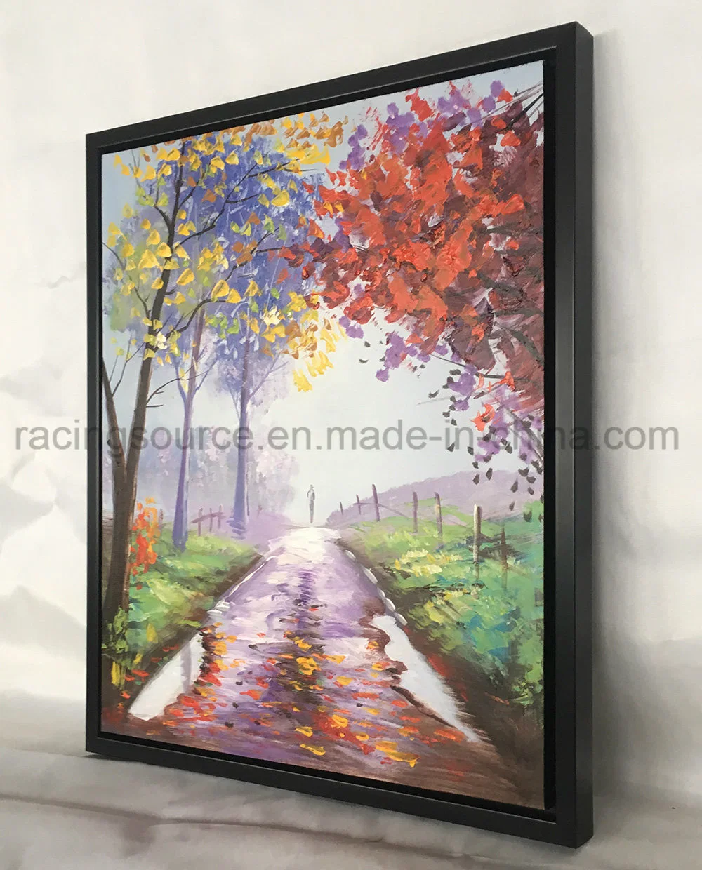 Arte emoldurada pintura a óleo Wall Art Outono Paisagem Pintura de lona para decoração