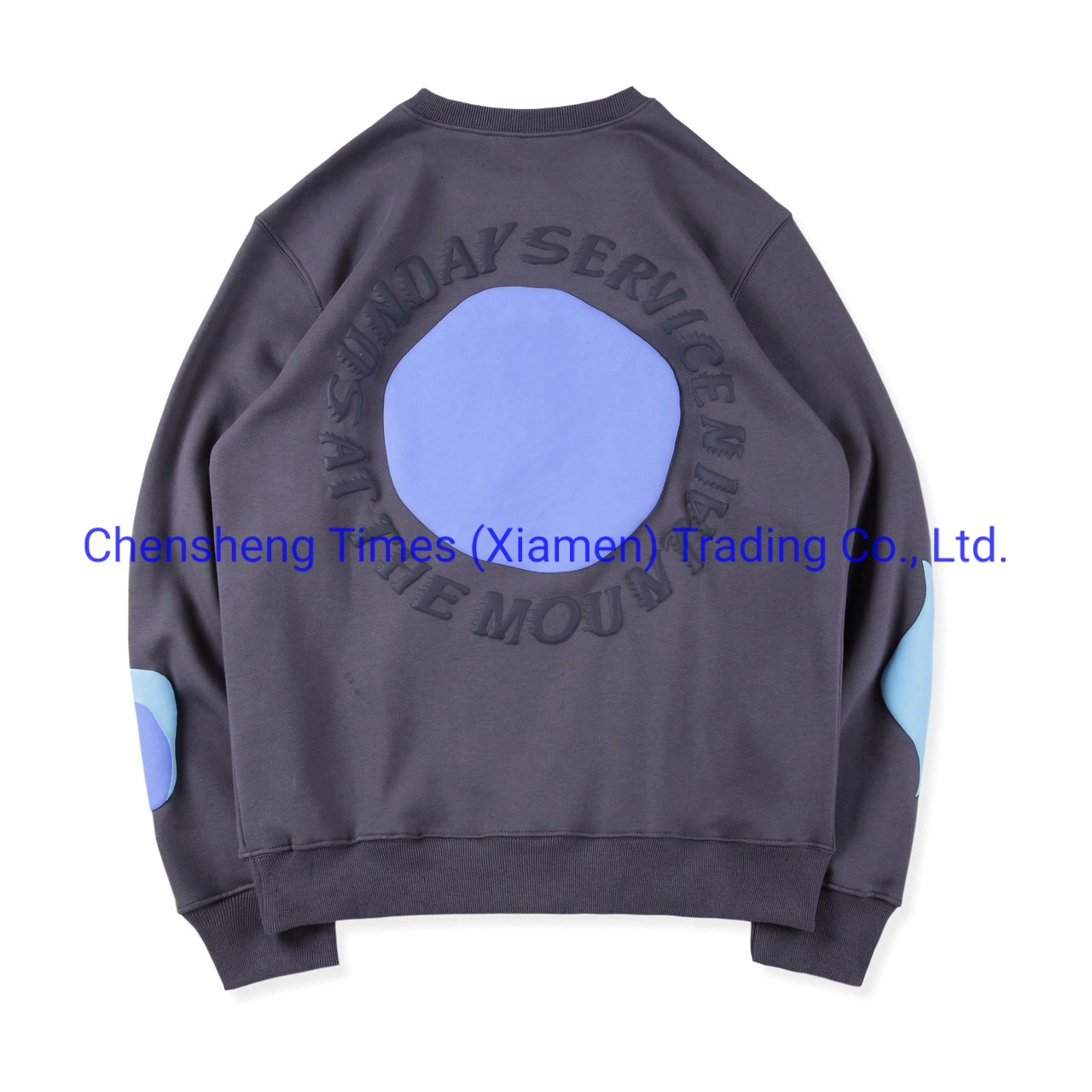 Fashion Custom Puff Print Logo O-Neck Long Sleeve Oversize Slim Men Sweatshirt