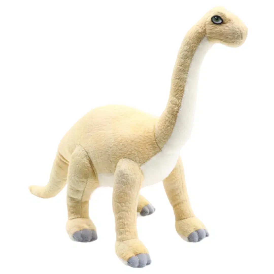 Kids Plush Dragon Toy Brachiosaurus 60cm Beige Children Gift Dino with Long Neck Soft Brachiosaurus Dinosaur Animal Stuffed Baby Toys