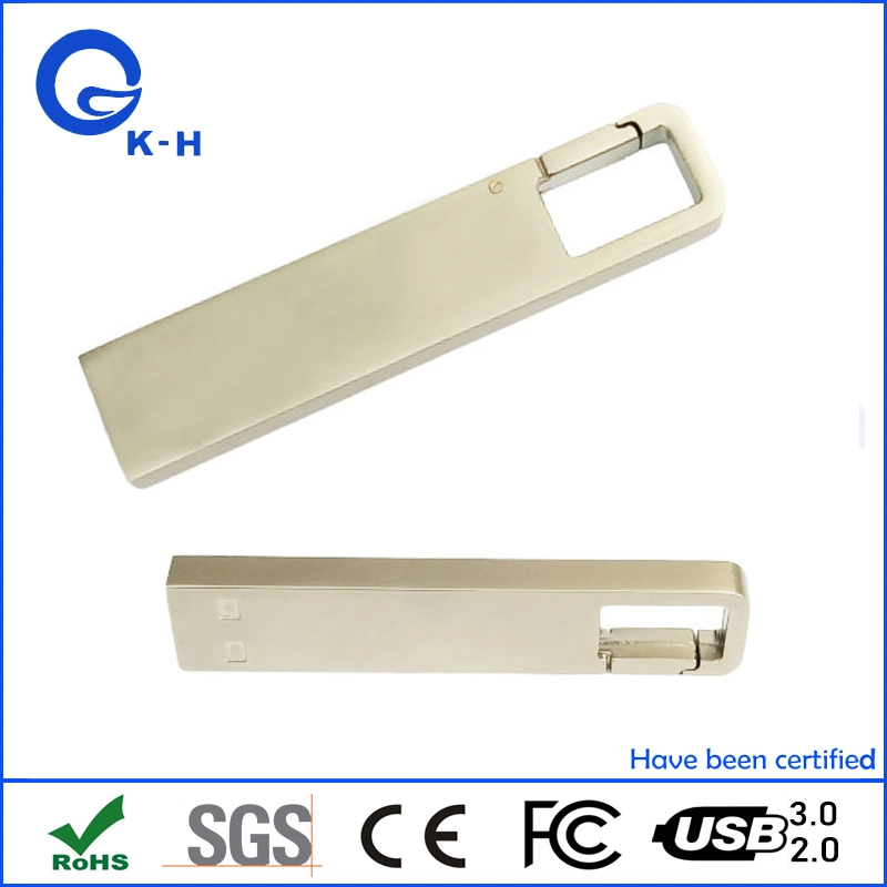 Promo Gift Custom Metal Hook Flash Memory USB 16GB 32GB 64GB