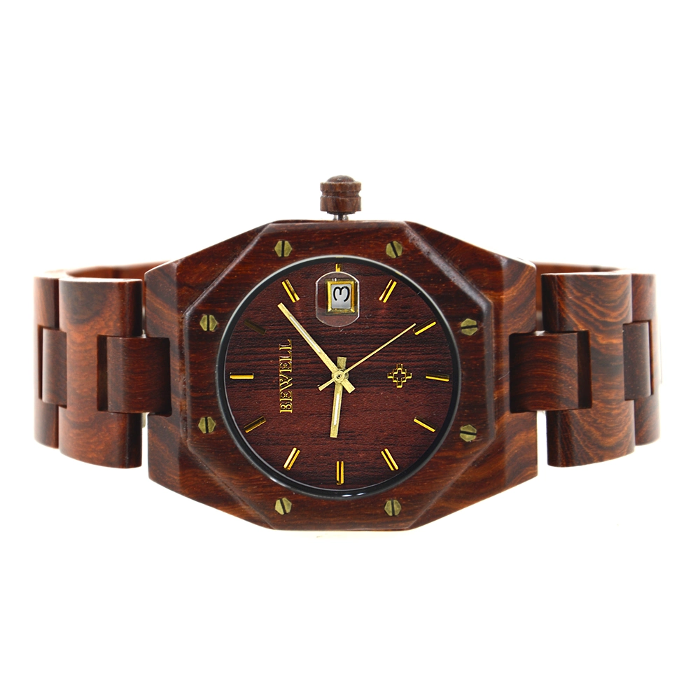 BeWell Holz Armbanduhr für Herren Ronda 515 Uhrwerk Quarz Damen Reloj Uhren