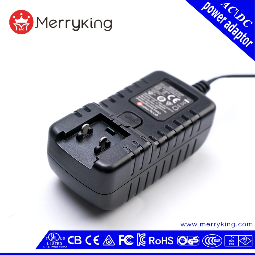 24V 18V 12V 5V 36W AC DC Adapter with Interchangeable EU Us UK Au Plug