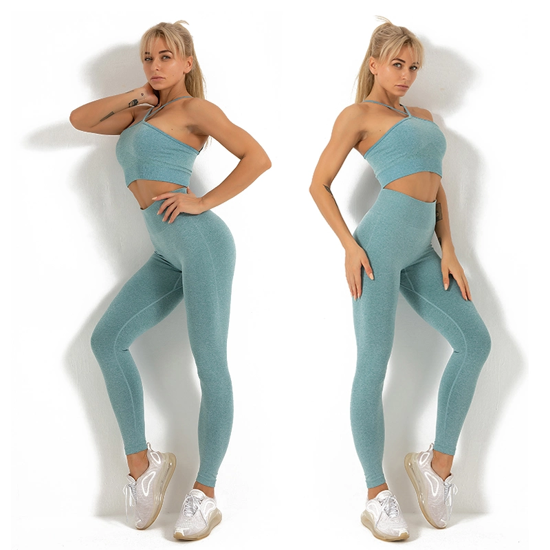 Ropa de yoga Ropa de yoga sin costuras Traje ajustado CADERAS Abdomen Secado rápido Fitness Deportes Mujeres