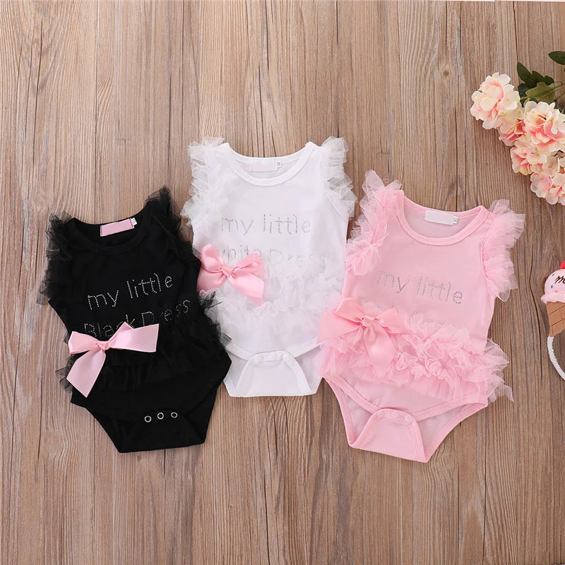 Infant Girls Bodysuits No Sleeve Baby Clothes Summer Newborn Baby Clothes